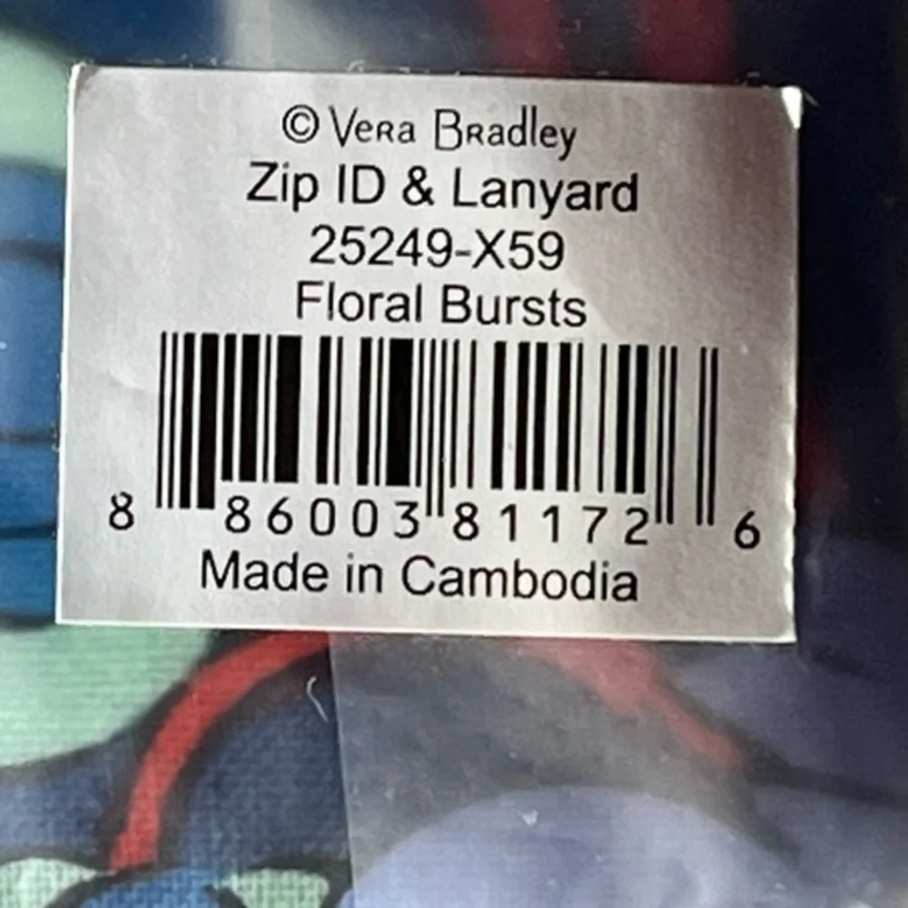 Vera Bradley‎ Zip ID & Lanyard Floral Bursts New with Tags